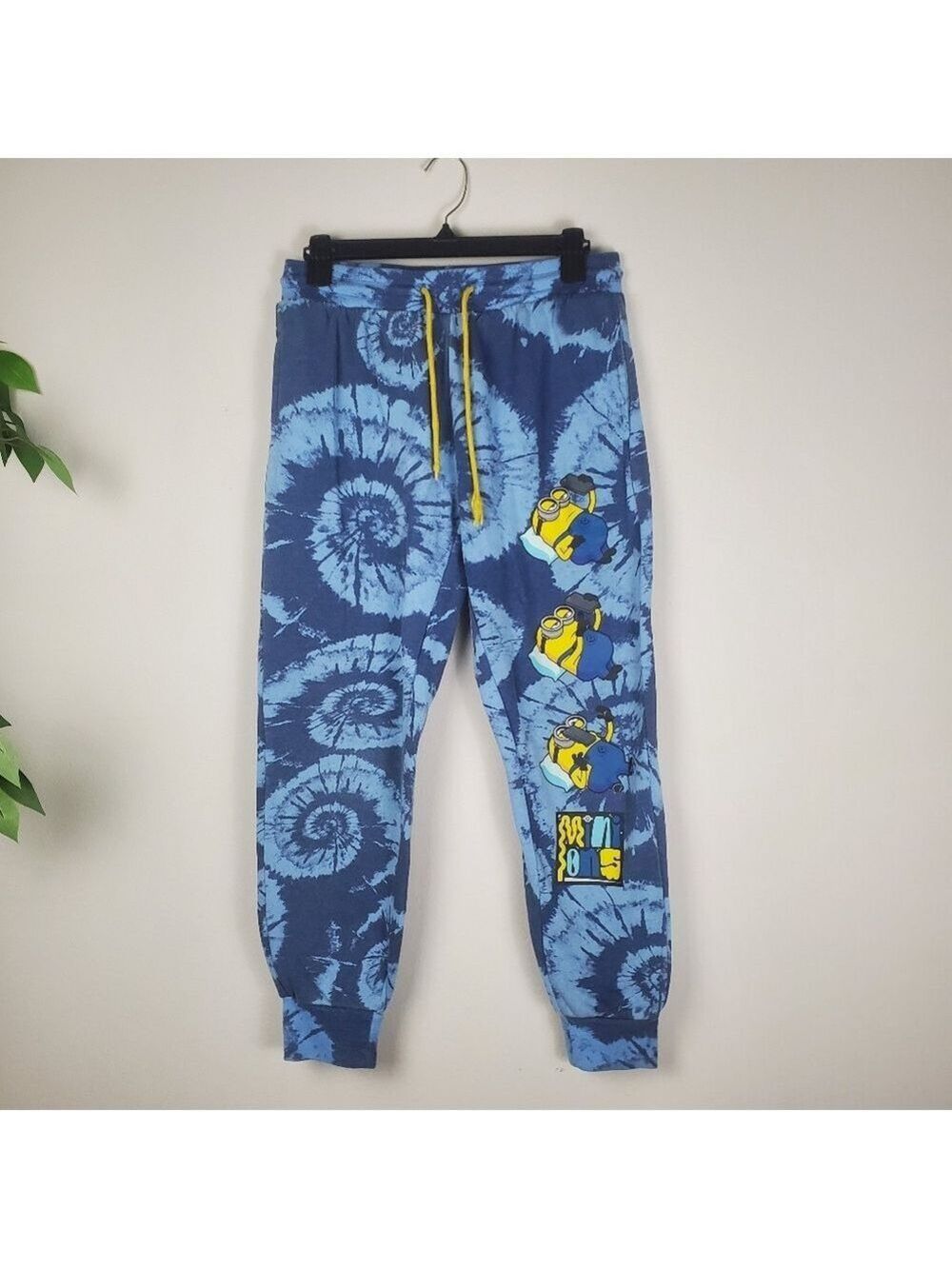 Blue Tie Dye Minions Cartoon Print Youth Joggers Medium